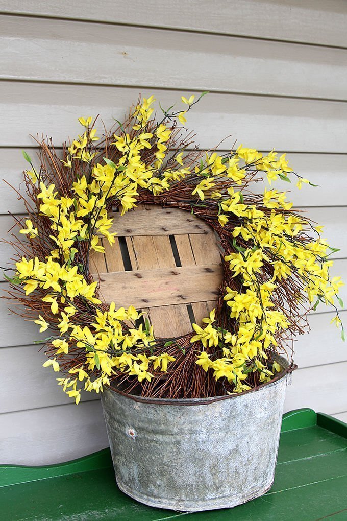 Pretty Forsythia Wreath For Spring