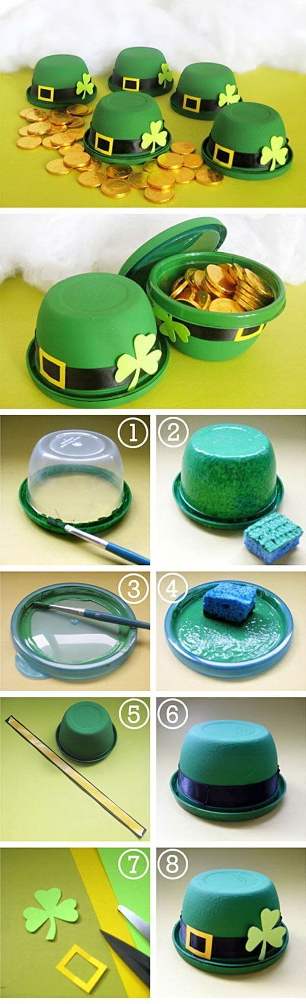 Upcycled Plastic Container Leprechaun Hat Craft