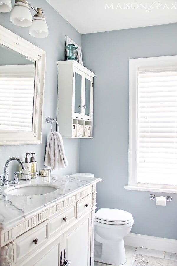 Immaculate Silver, Gray and White for Powder Room