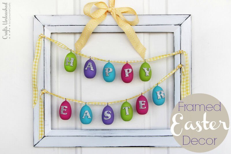 Framed "Happy Easter" Egg Banner