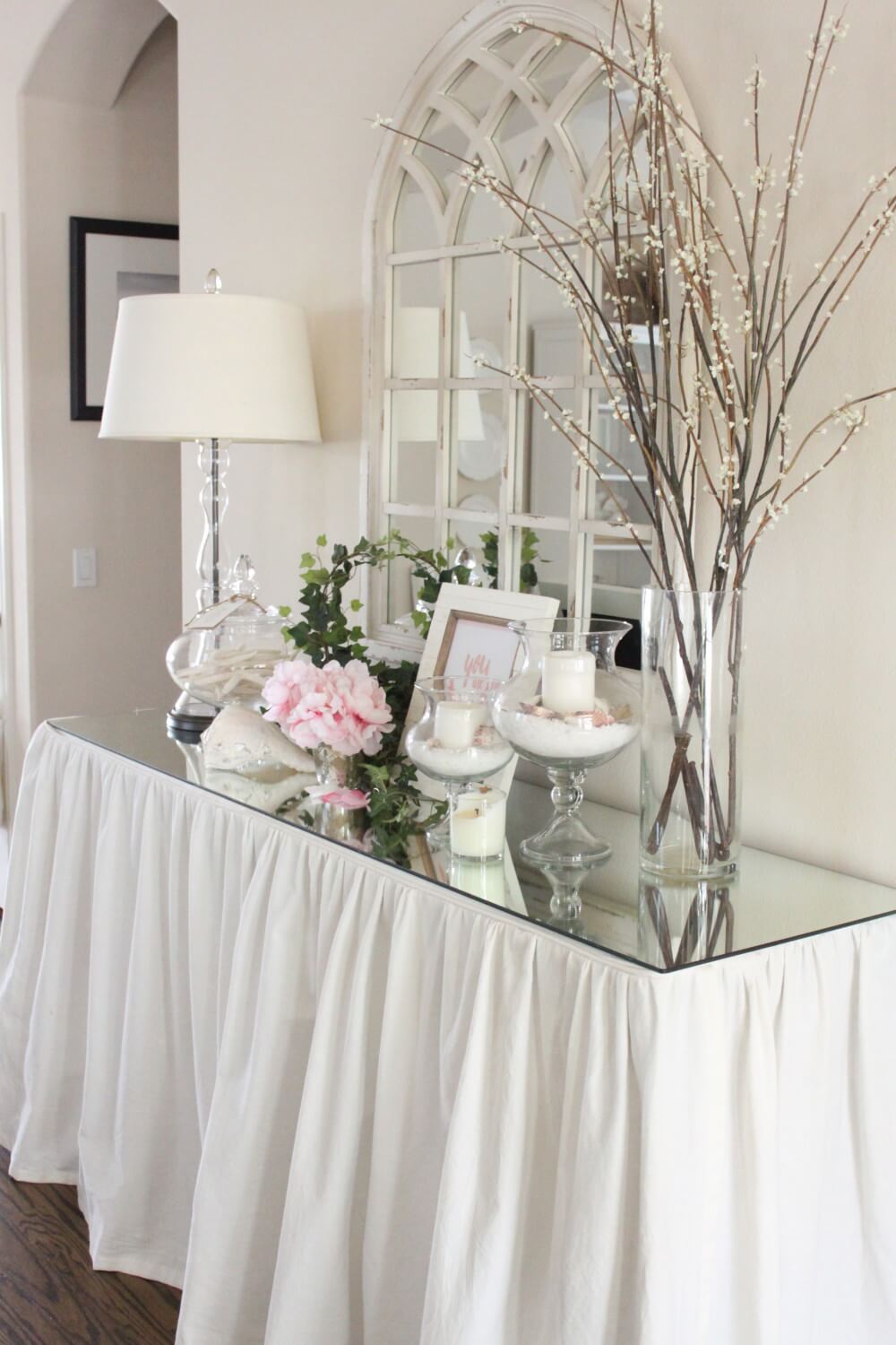 Entryway Table with Glass Top Gala