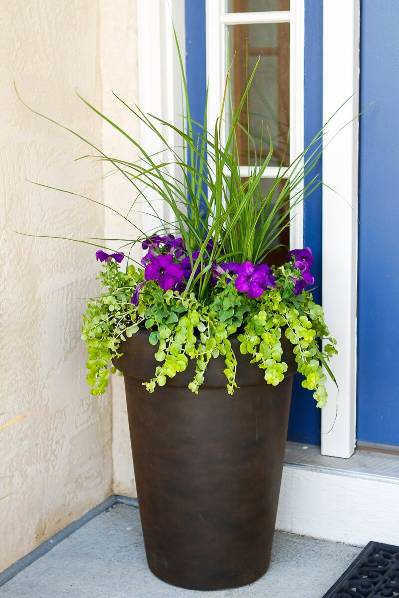 Tall Antique Bronze Flower Planter