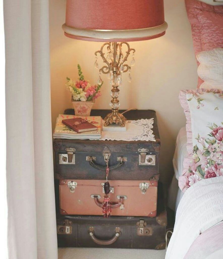 Antique Suitcase Night Table Project