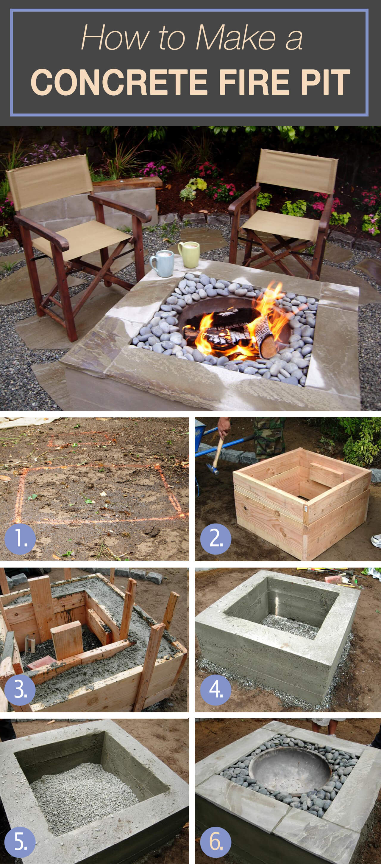 Easy DIY Concrete Fire pit Tutorial