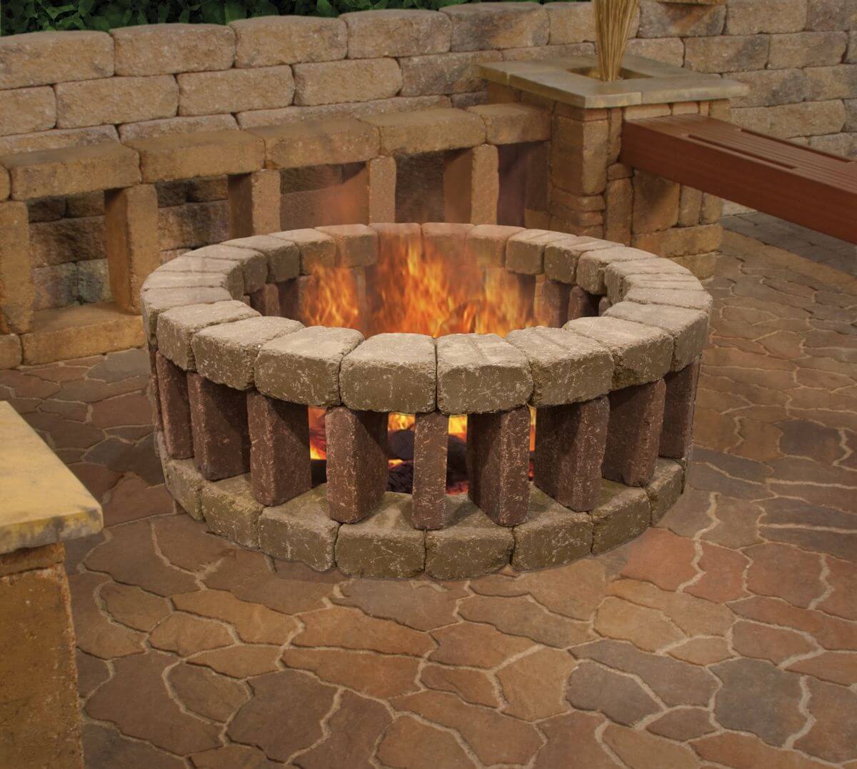 Fancy Brick Fire pit with Benches