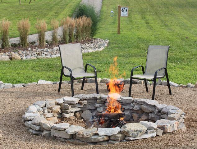 Super Easy Stacked Stone Fire pit