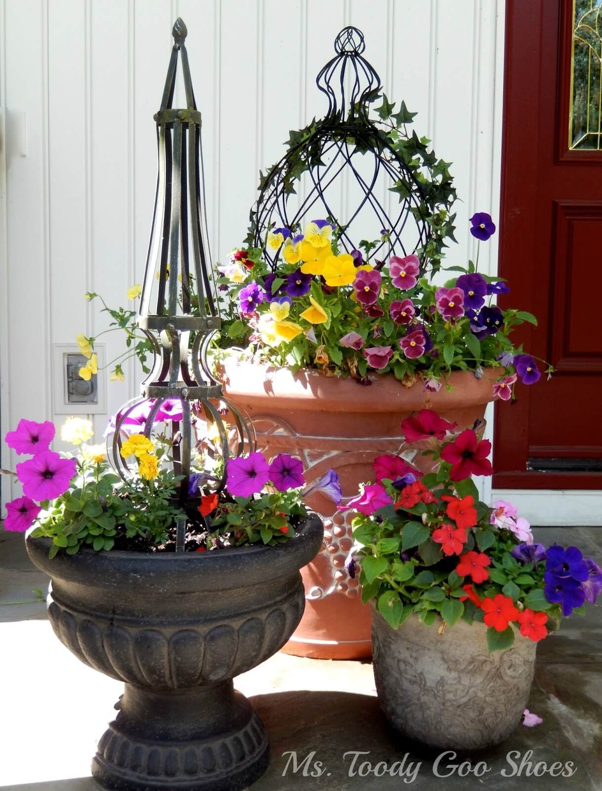 Eclectic Summer Flower Pot Trio