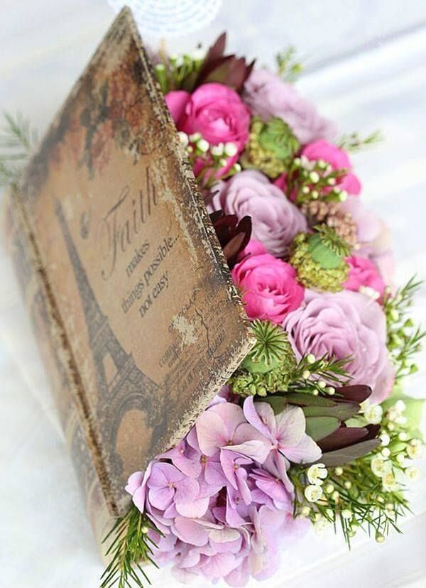 Blooms Bursting Between the Covers Bookish Centerpiece