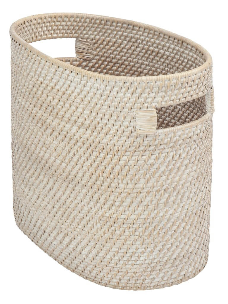 Oval Straw Magazine Basket