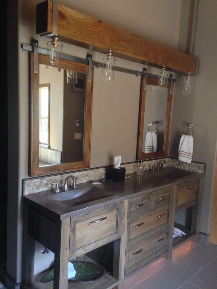 Barn Door Bathroom Cabinet