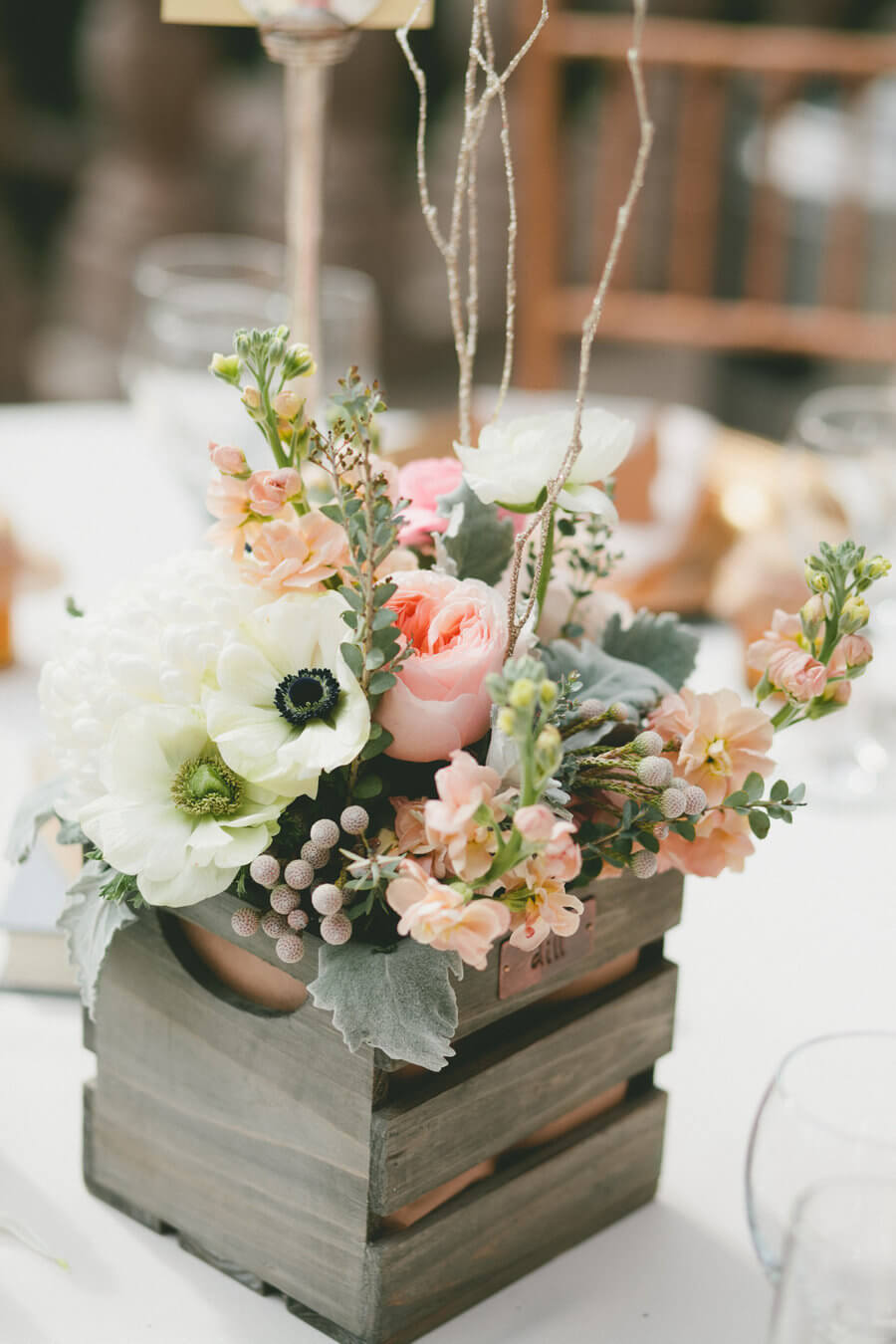 A Feminine Box with a Delicate Floral Arrangement