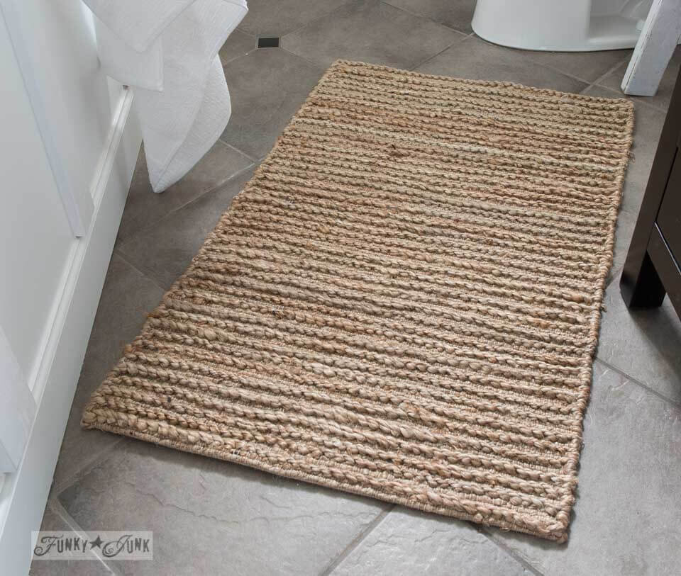 Rustic Sisal Farmhouse Bathroom Rug