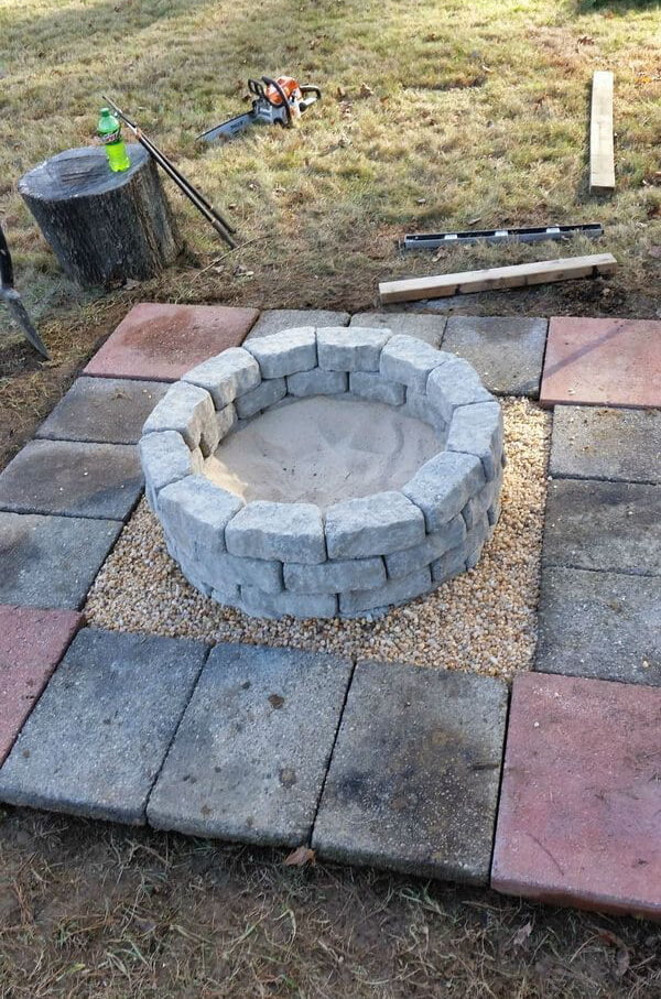 Easy Stone and Block Fire pit