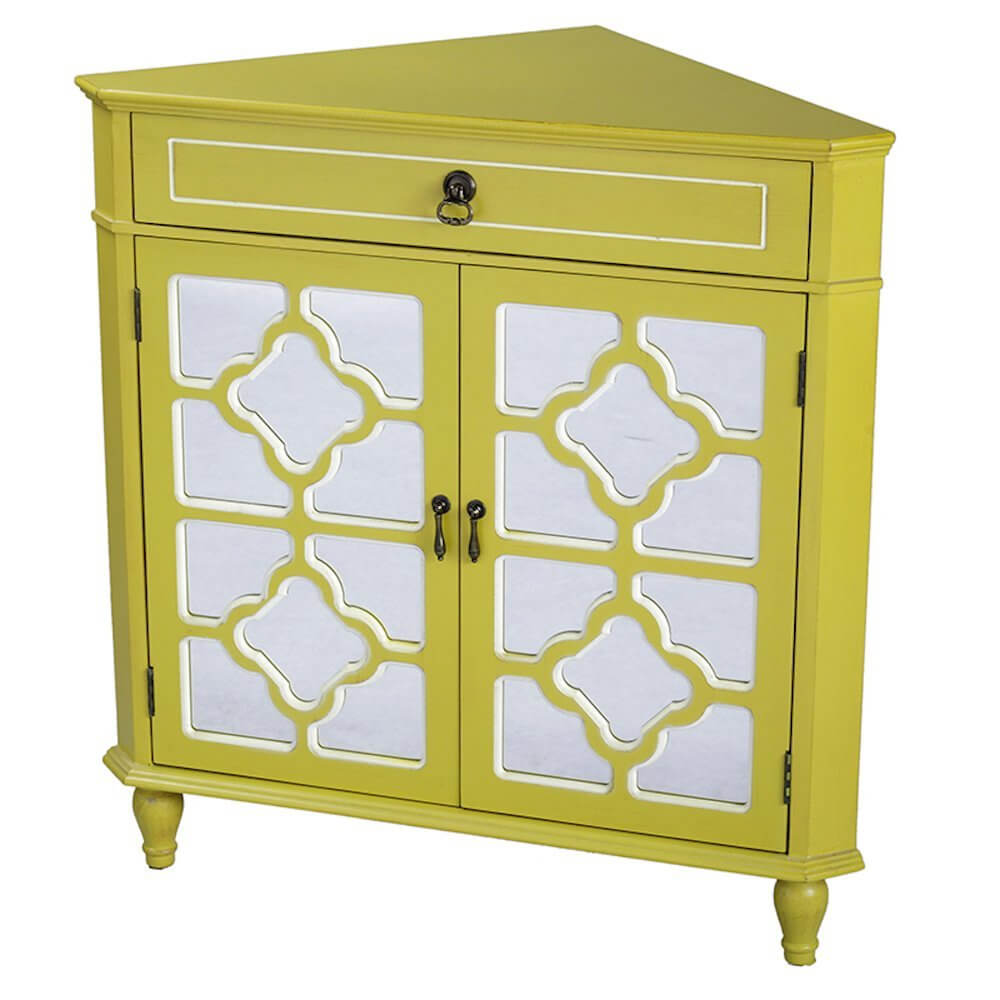 Heather Ann Creations 2-Door Corner Cabinet with Drawer