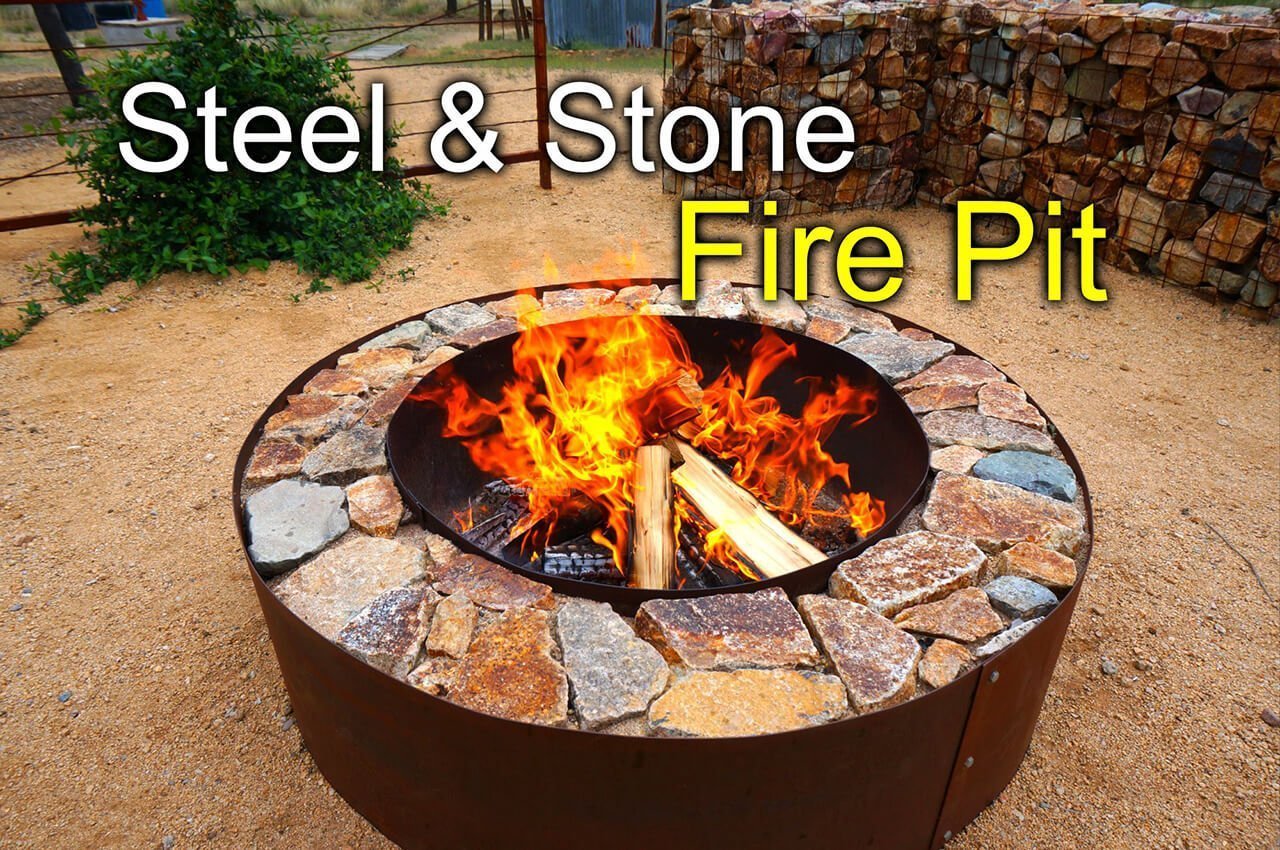 DIY Steel and Stone Fire pit