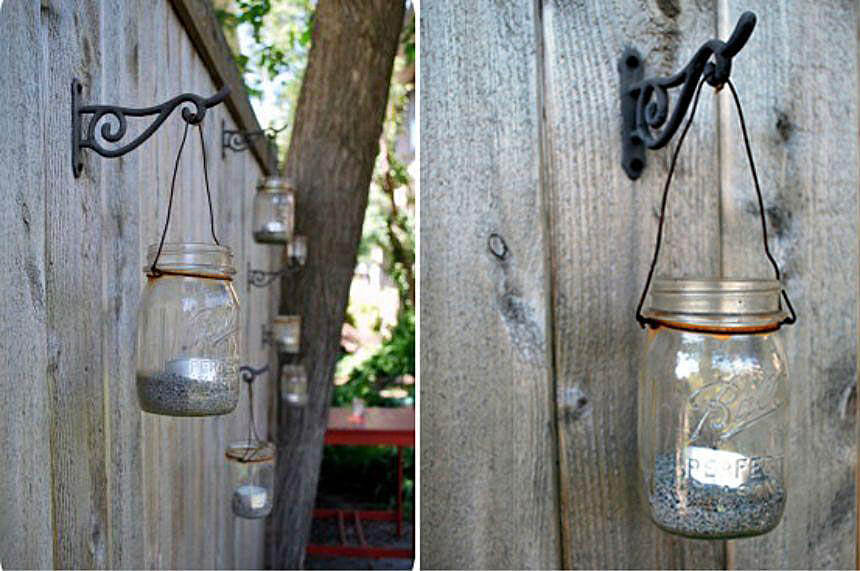 Rustic Mason Jar Garden Lanterns