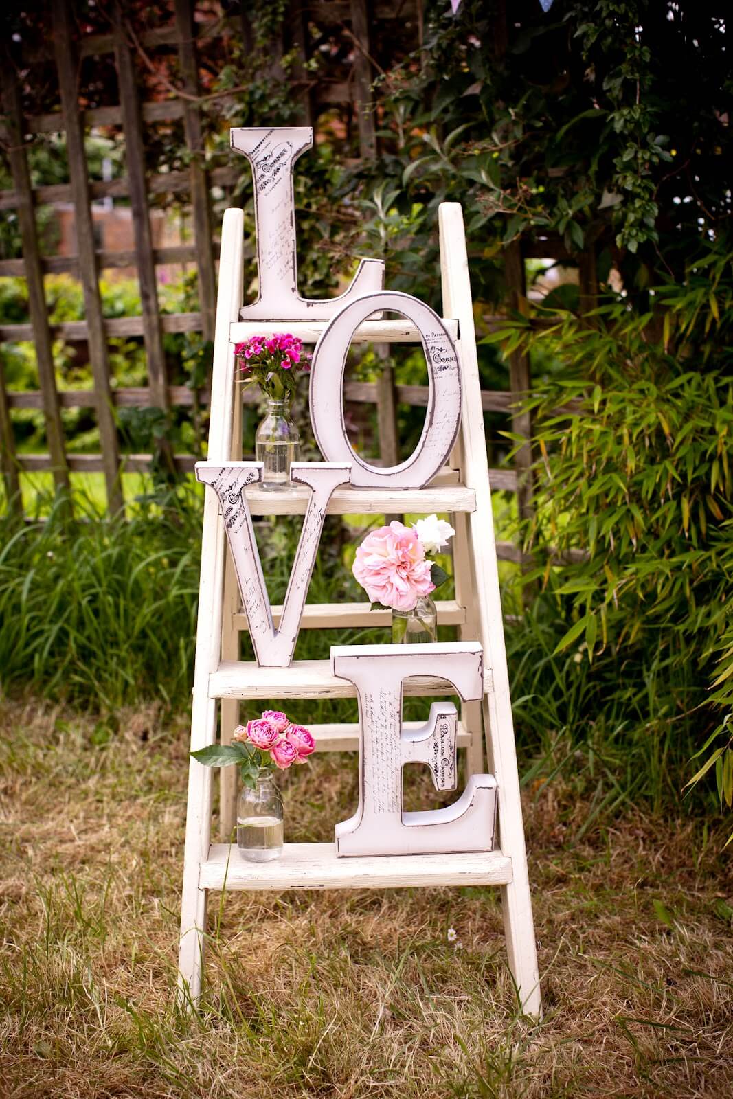 Love Ladder and Vase Garden Display