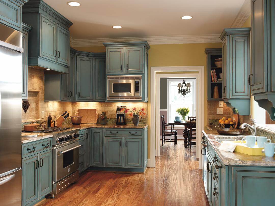 Mediterannean Blue Rustic Kitchen