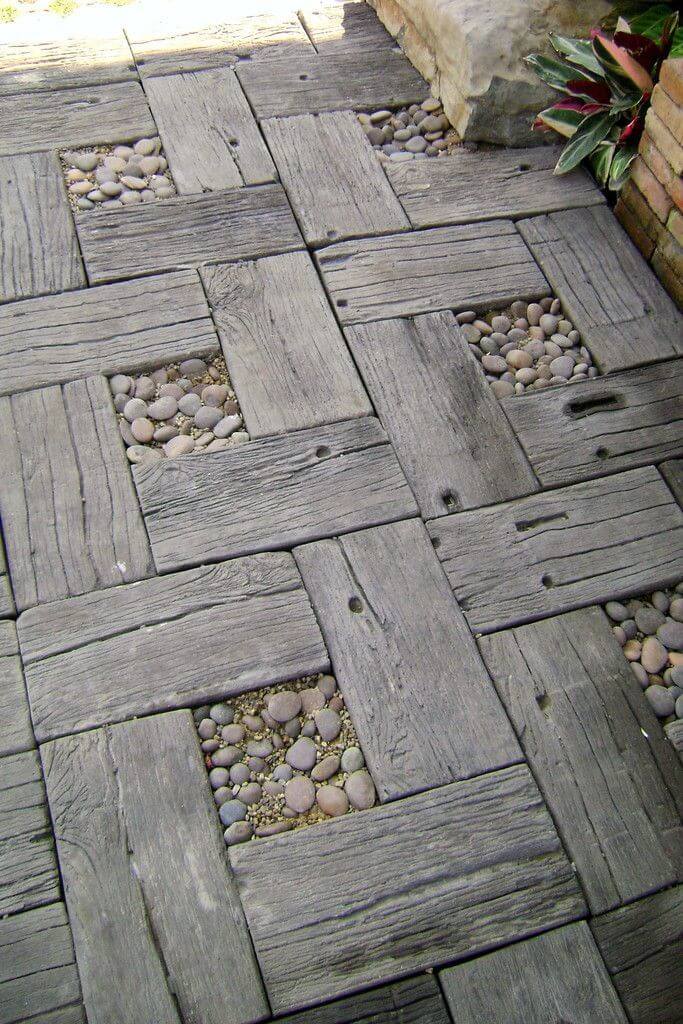 Romantic Aged Wood Parquet And Stone