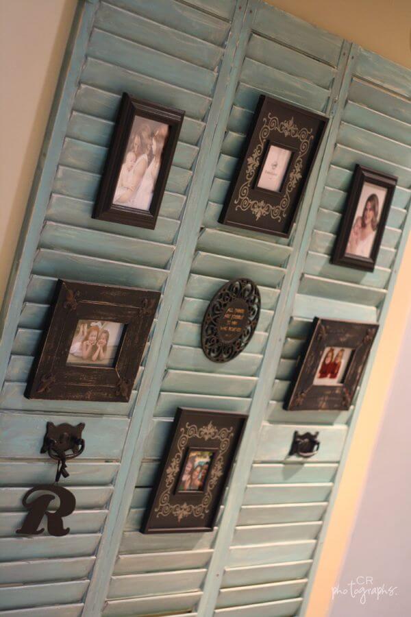 Vintage Shutters Photo Frame Display