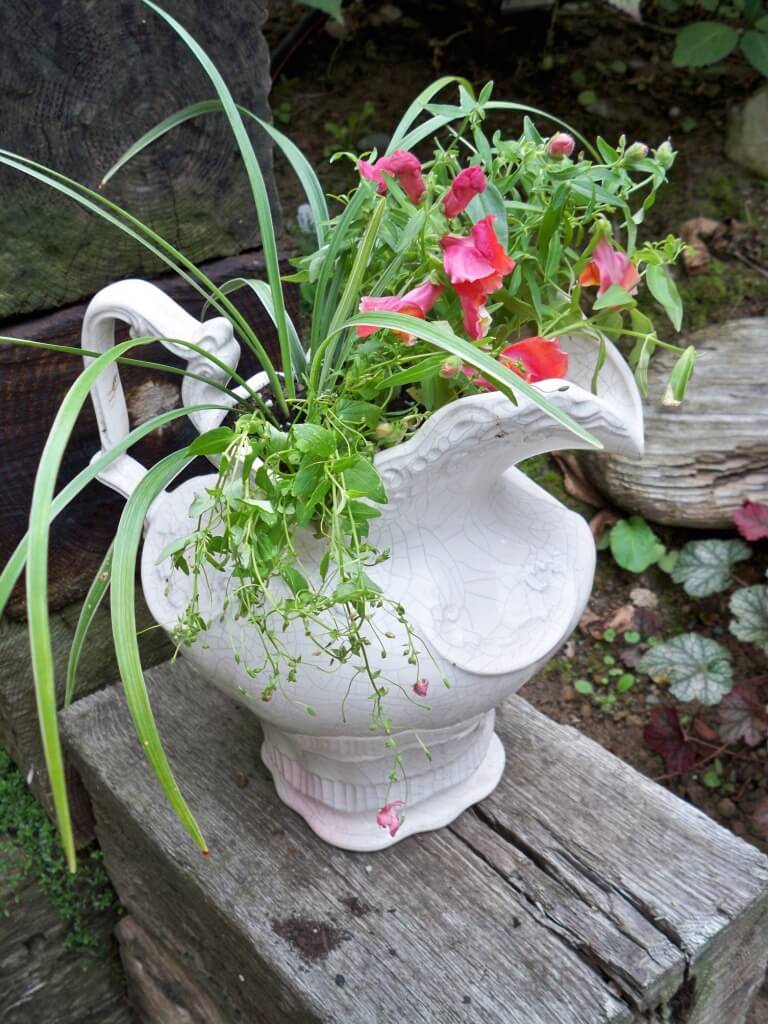 Shabby Chic Antique Pitcher Planter