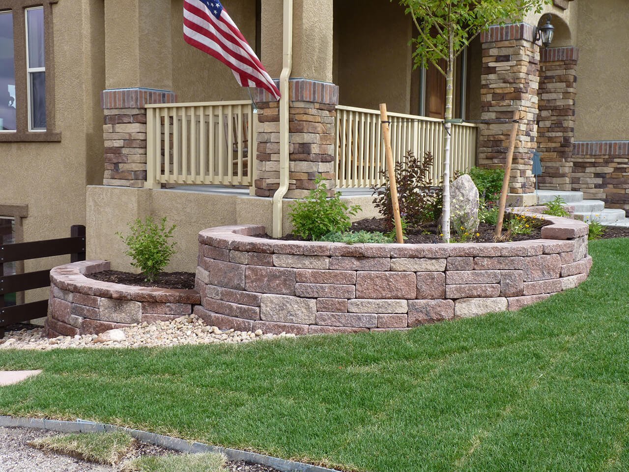 DIY Stacked Stone Plant Beds