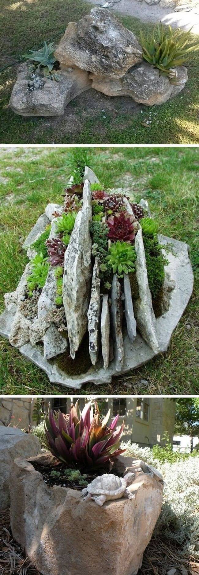 DIY Stone Garden Container Tutorial