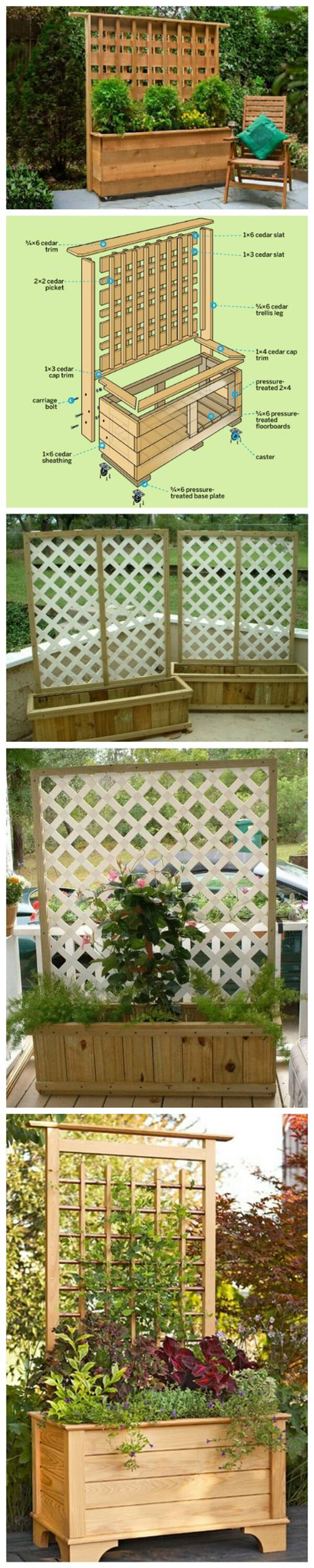 DIY Planter Box with Climbing Trellis