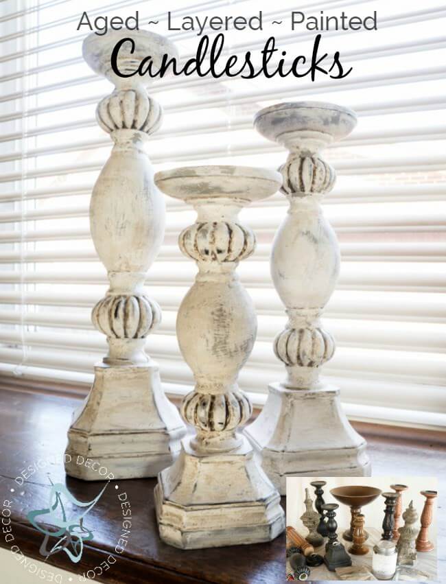 Shabby Manor Layered Candlesticks