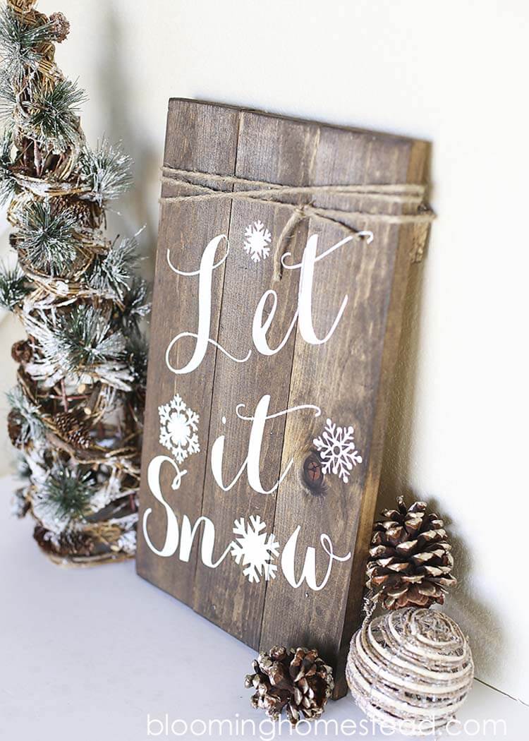 Pretty Let It Snow DIY Art