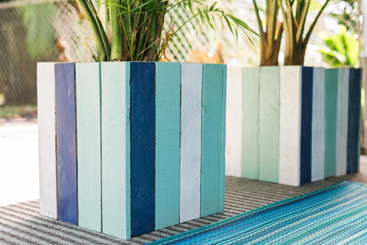 Pretty Painted Wood Planter Boxes