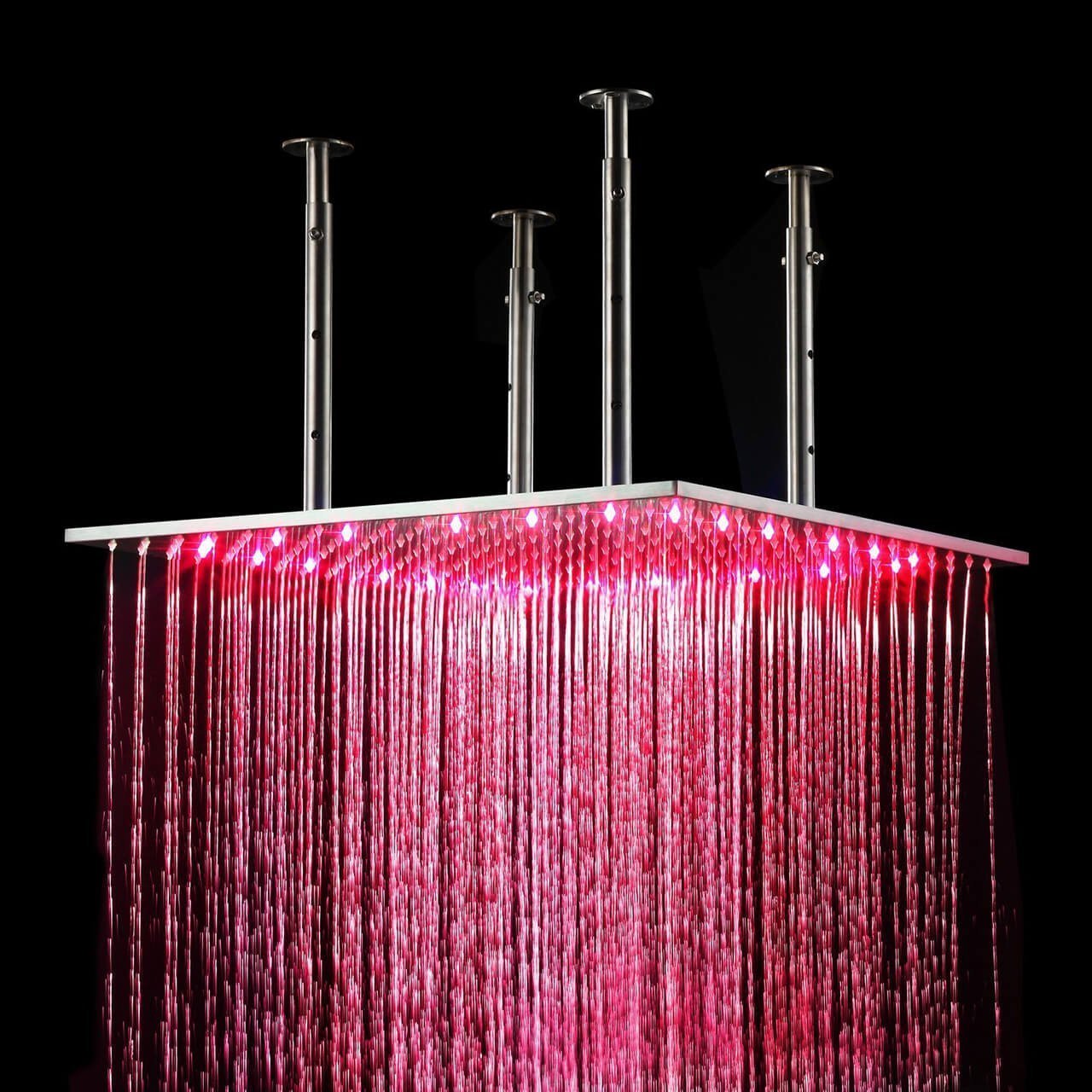 LightInTheBox 20-Inch Ceiling Mount Square Rainfall LED Shower Head