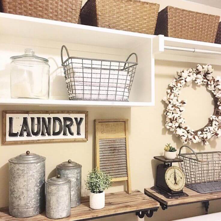 Antique Metal Laundry Room Decor Ideas