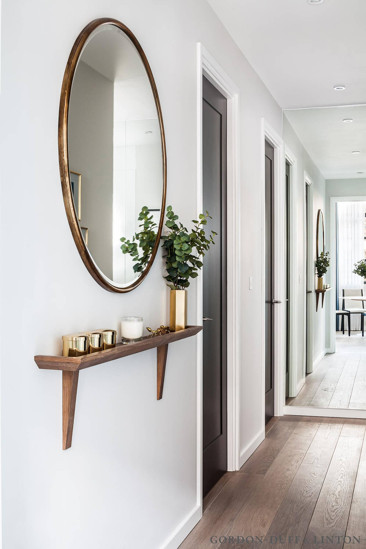 Full-Length Mirrored Hallway Illusion Wall