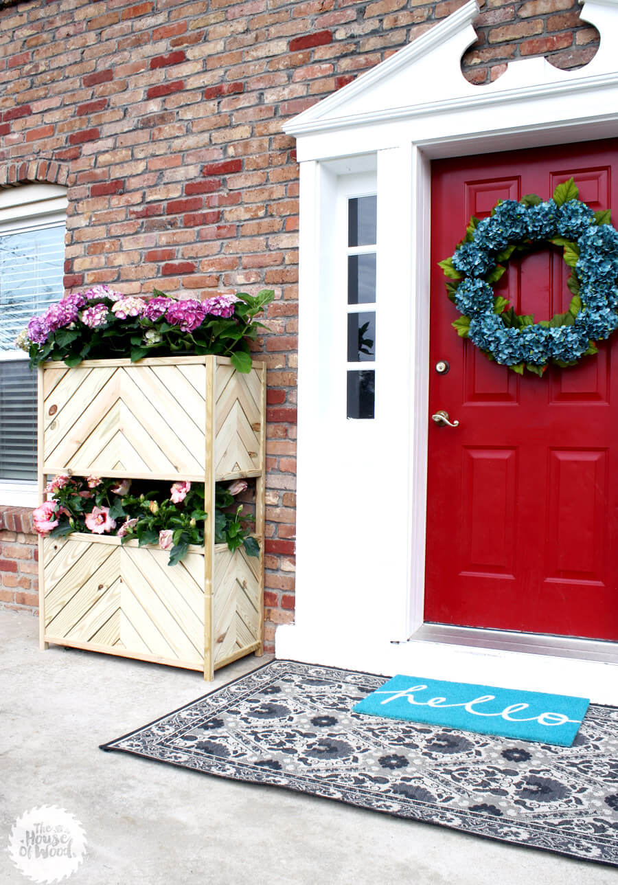 Two Tier Large Wood Planter Box