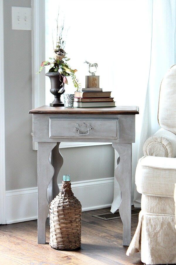 Rustic Wicker Jug and Wooden Table Ensemble