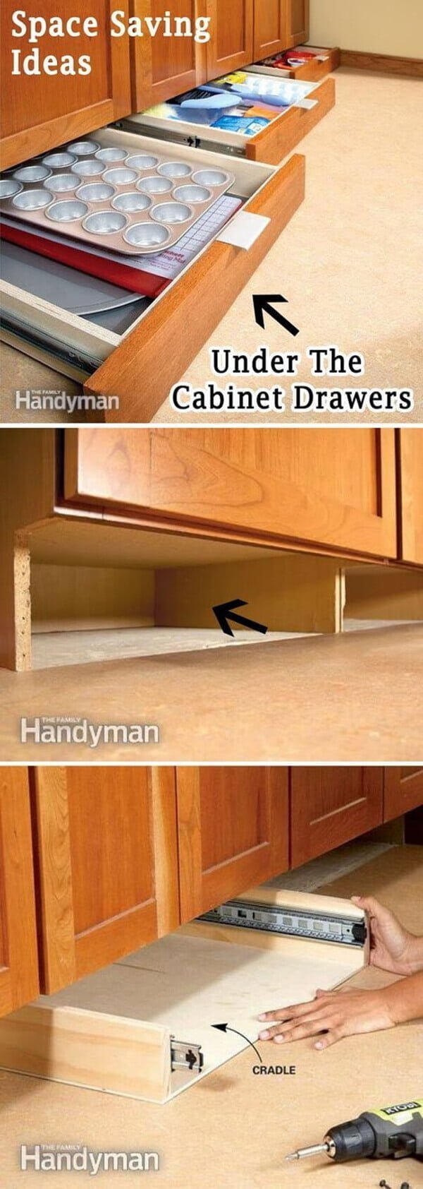 Hidden Kitchen Kick Plate Drawers