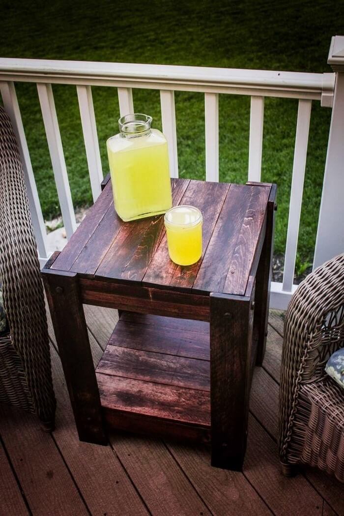 A Beautifully Stained Wooden End Table