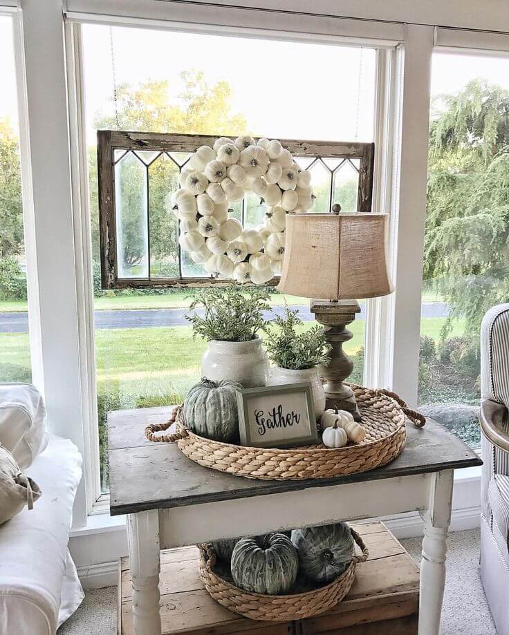 Autumnal Pumpkin End Table Display