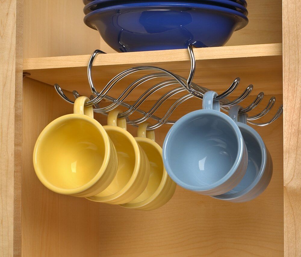 Cupboard-shelf Mounted Mug Hanger