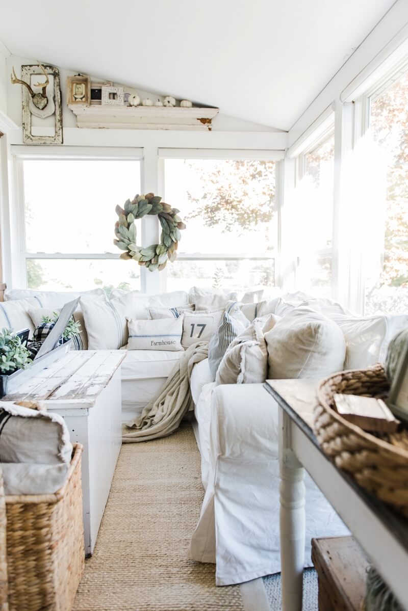 Coastal Design Inspired Farmhouse Sun Room