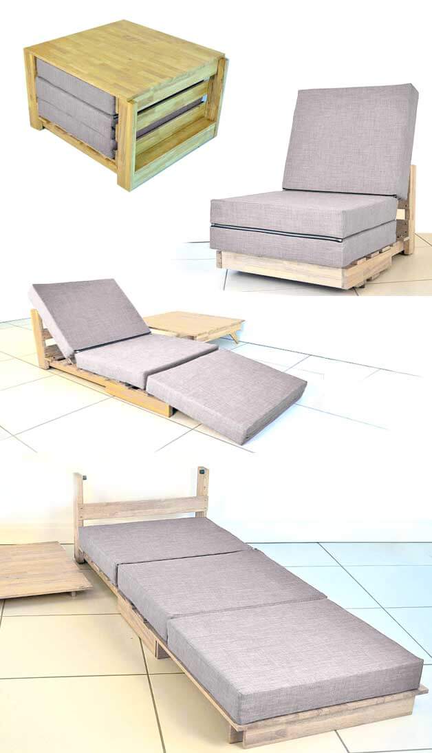 Convertible All-In-One Chair, Bed, and Table