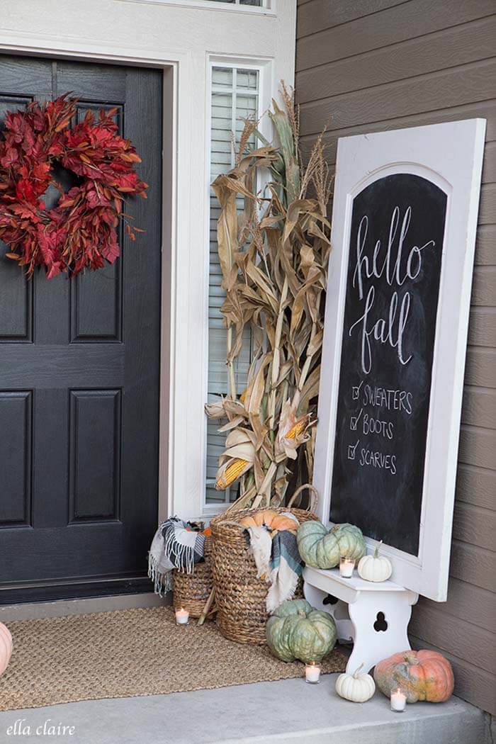 Fall Entryway Framed Chalkboard Sign