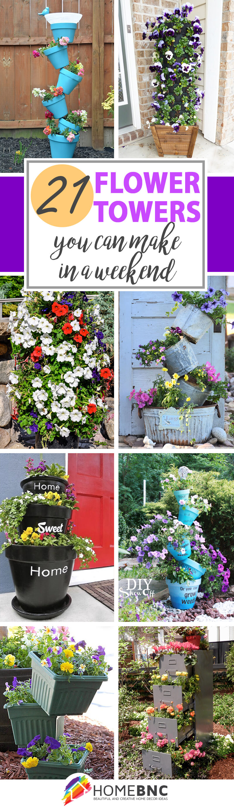 DIY Flower Tower Ideas