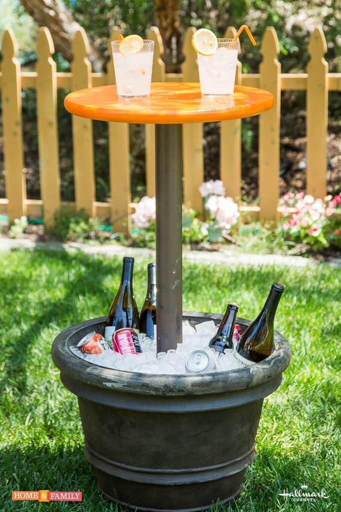 Small Table with an Ice Pail Base