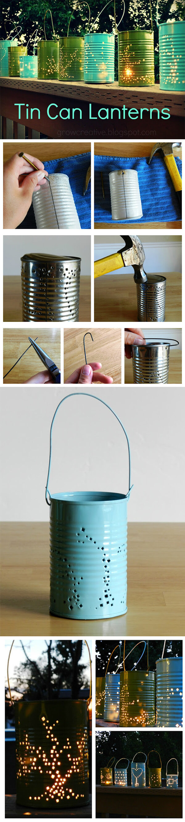 Easy Recycled Tin Can Lanterns