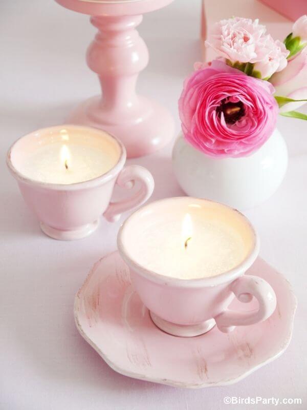 Tea Cup Candles Summer Table Decorations