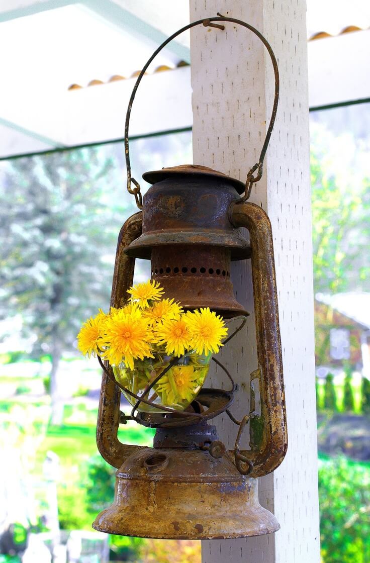 Miner's Lantern Flower Holder