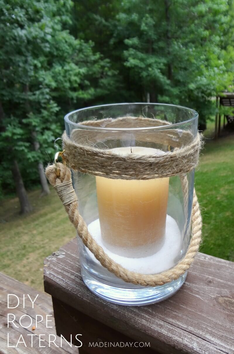 Nautical DIY Rope Candle Holder