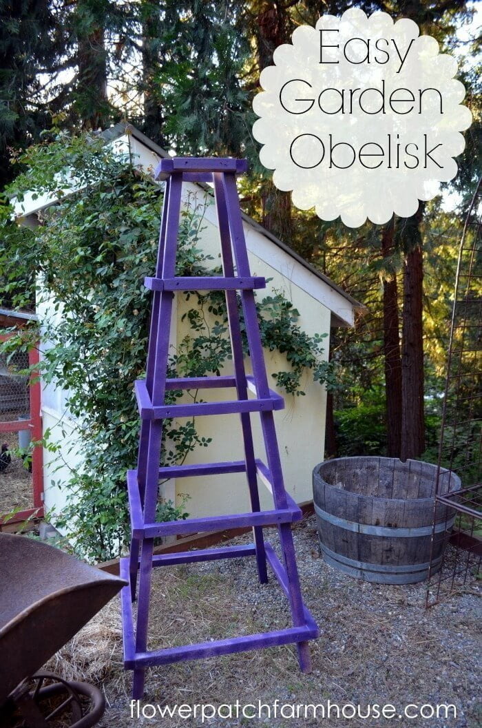 Easy Wooden DIY Garden Obelisk